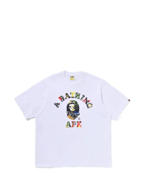 A BATHING APE® Multi Logo College short-sleeve cotton T-shirt White 001TEM301342M