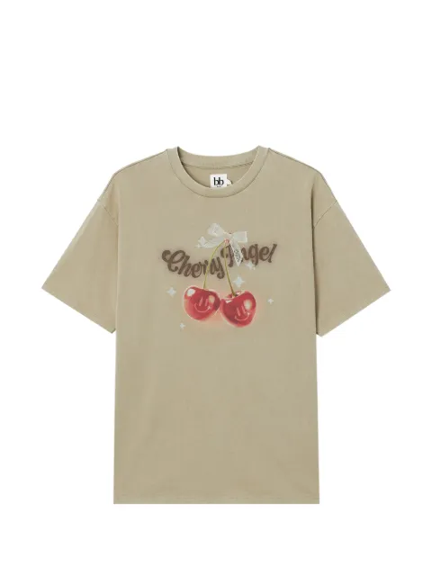 b+ab graphic-print cotton T-shirt Green 6U677AS