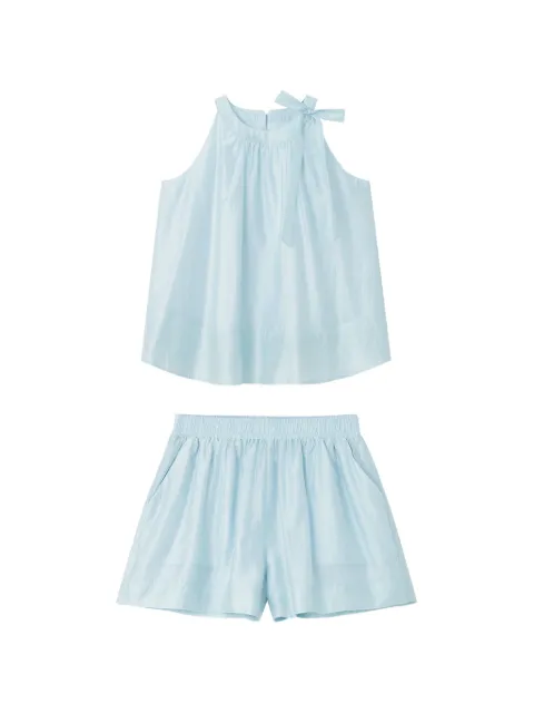 b+ab bow-detail sleeveless blouse and shorts set Blue 6U174AS
