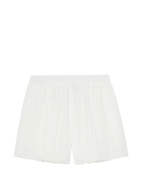tout a coup broderie-anglaise-trim pleated shorts White M141BU6