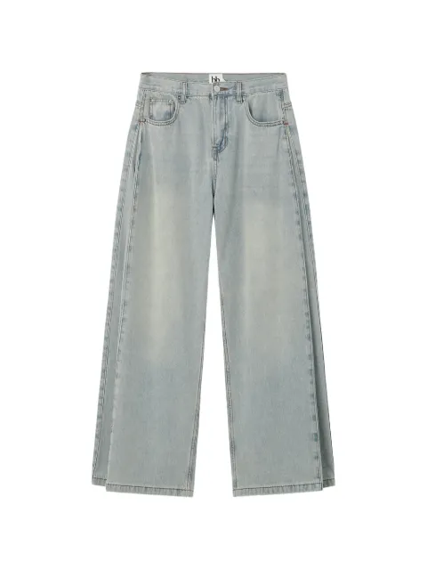 b+ab faded-effect wide-leg denim jeans Blue 6U187AS