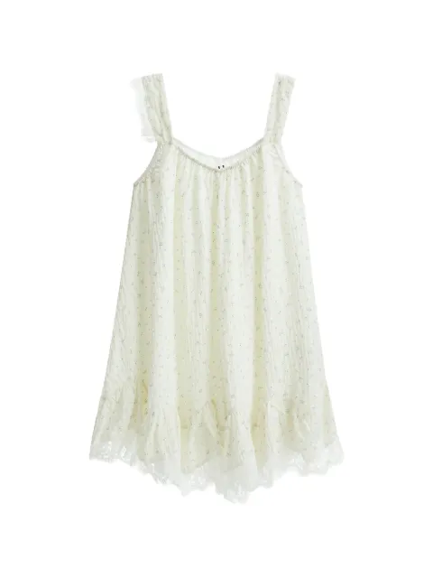 b+ab floral-print lace-trim mini dress White 6U182AS