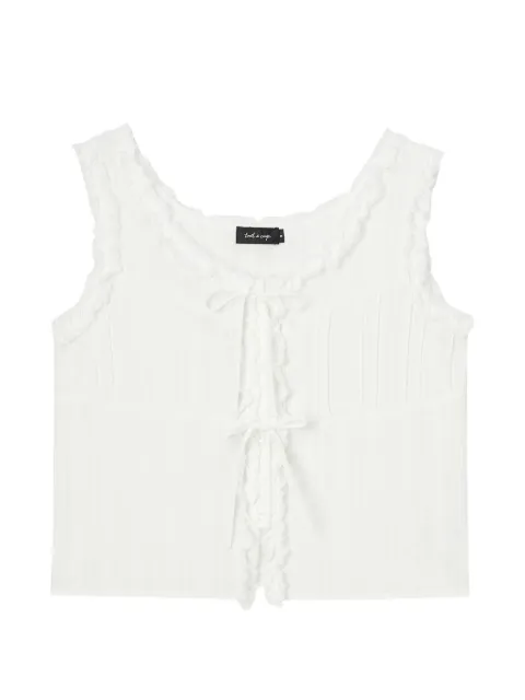 tout a coup ruffled bow-detail top White M134BU6