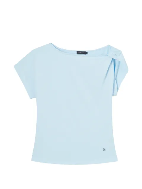 tout a coup asymmetric twisted-shoulder T-shirt Blue M630AU6