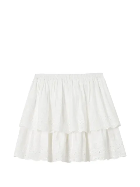 tout a coup broderie-anglaise tiered skirt White M143AU6