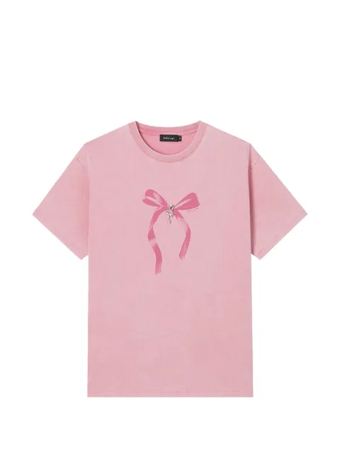 tout a coup bow-print crystal-embellished cottonT-shirt Pink M641AU6