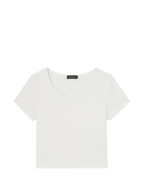 tout a coup lace-trim ribbed T-shirt White M631AU6