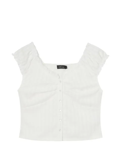 tout a coup ruched button-up top White M637AU6