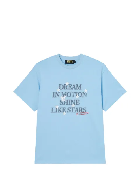 Mini Cream slogan-print T-shirt Blue 6UM639A