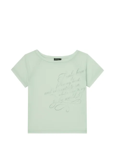 tout a coup slogan-print raglan-sleeve T-shirt Green M642AU6
