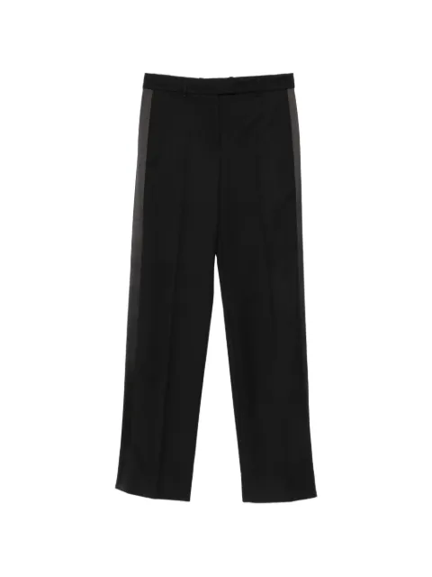 Alexander McQueen satin-trim tailored trousers Black 876722QJAAC