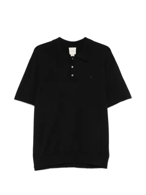 Calvin Klein short-sleeve logo-embroidered polo shirt Black LV04LC326GUB1