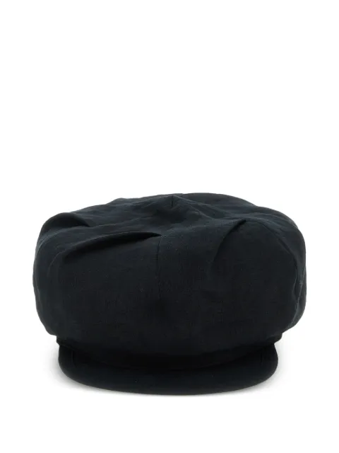 Yohji Yamamoto Tuck Casquette linen cap Black HKH06360