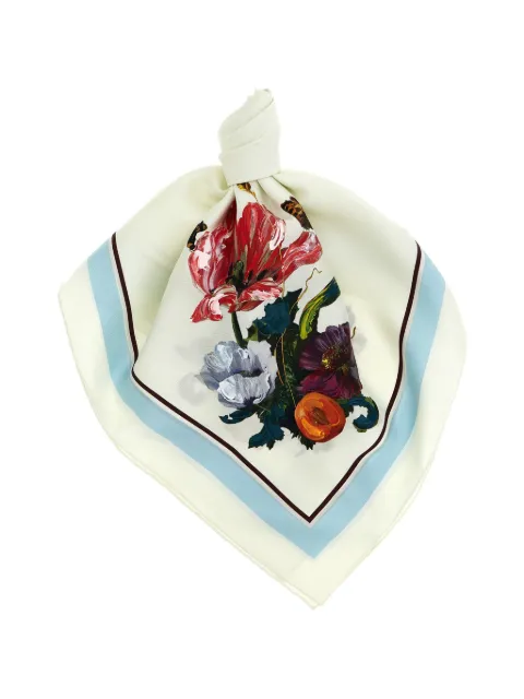 Maison Margiela floral-print silk scarf White S29TF0042M3597
