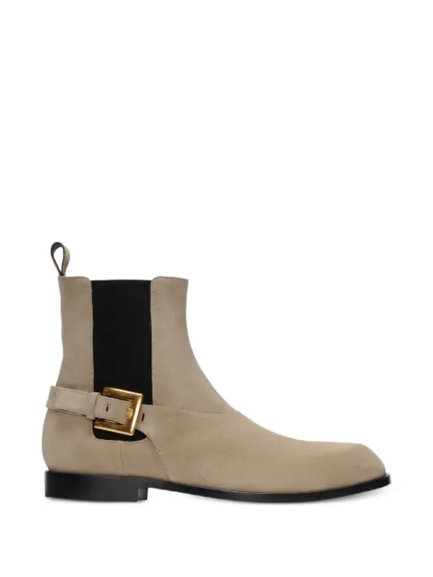 Balmain Anthem Chelsea boots in suede leather Neutrals HM1TE407LCTA