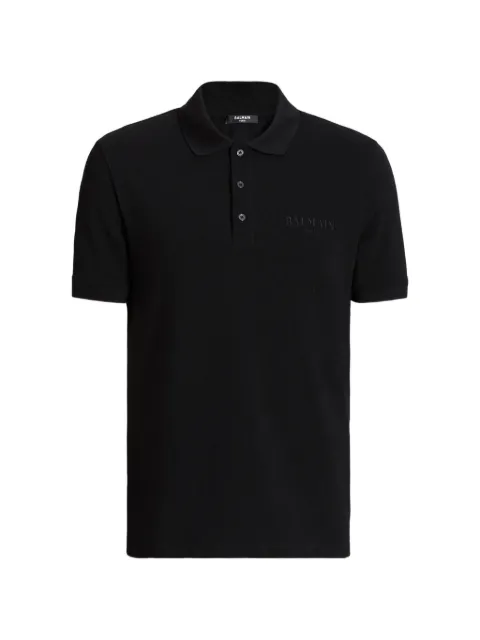Balmain embroidered Balmain Vintage polo Black HH1GB045KK24