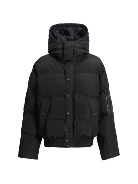 Balmain padded nylon and leather jacket Black HH1TP190XM28