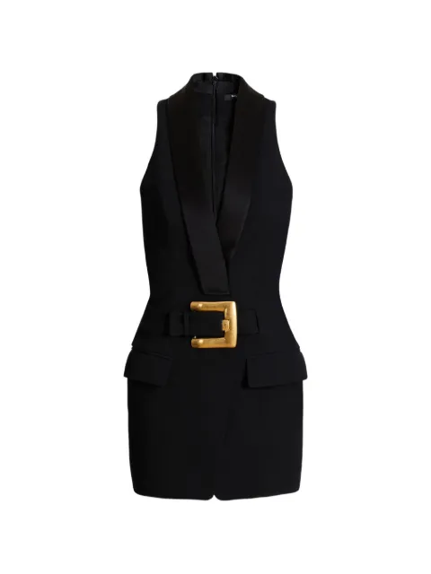 Balmain short belted dress Black HF1R5184ME54