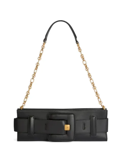 Balmain Anthem smooth leather clutch Black HN1LB024LVWK