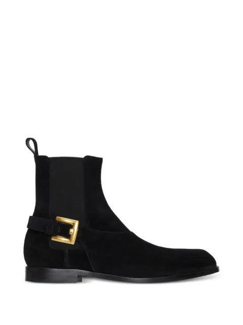 Balmain Anthem buckle-strap Chelsea boots Black HM1TE407LCTA