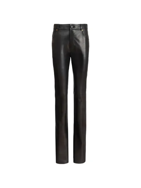Balmain leather high-waisted trousers Black HF1QH005LE35