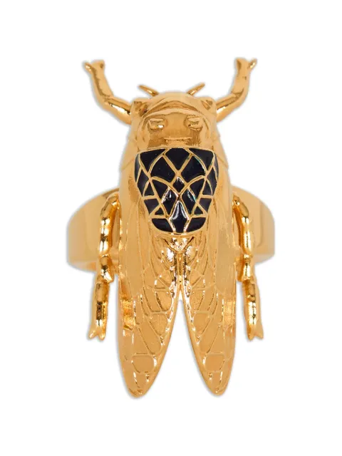 Balmain brass andenamel insect ring Gold HN1XR640MBSE