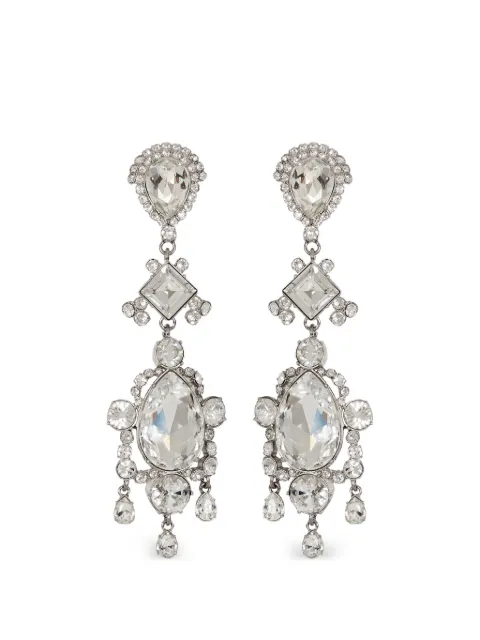 Balmain brass and crystal pendant earrings Silver HN1XI634MSAG