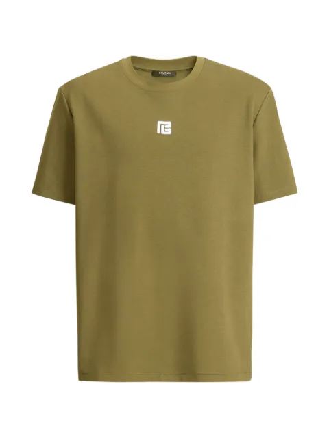 Balmain T-shirt with embroidered logo Green GH1EG000BC87