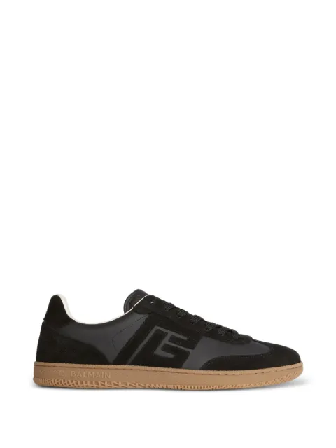 Balmain Swan suede and smooth leather trainers Black HM1VI360LBEW
