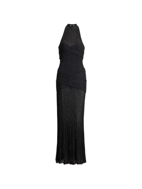Balmain long fléchage knit dress Black HF1RPB85KK09