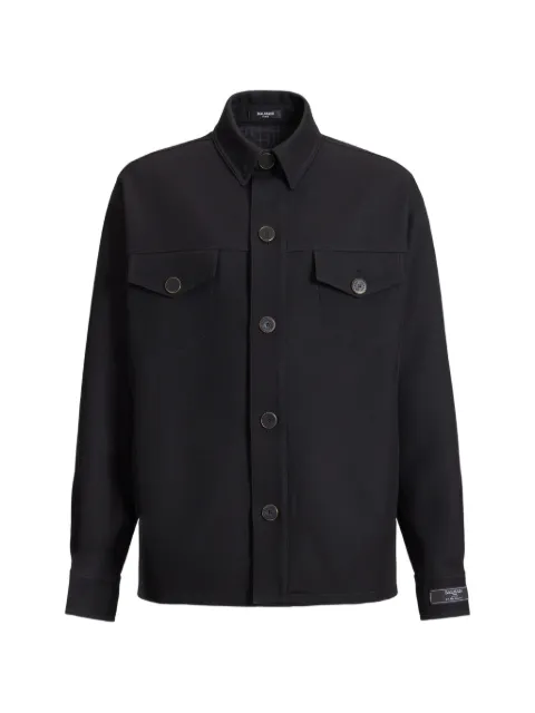 Balmain wool twill overshirt Black HH1TH891WD69