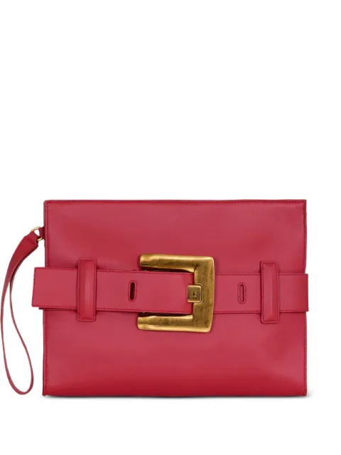 Balmain Anthem smooth leather clutch Red HN1LC291LNSA