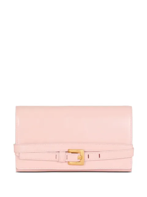 Balmain Shuffle calfskin wallet with chain Pink GN1ON259LMTE