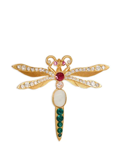 Balmain brass and crystal insect brooch Gold HN1XM652MBGR