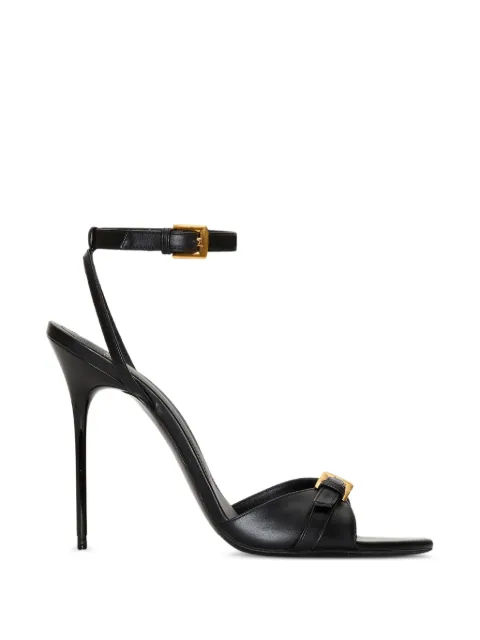 Balmain Anthem smooth leather sandals Black HN1UH272LVIT