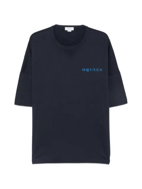 Alexander McQueen logo-print T-shirt Blue 828434QTADE
