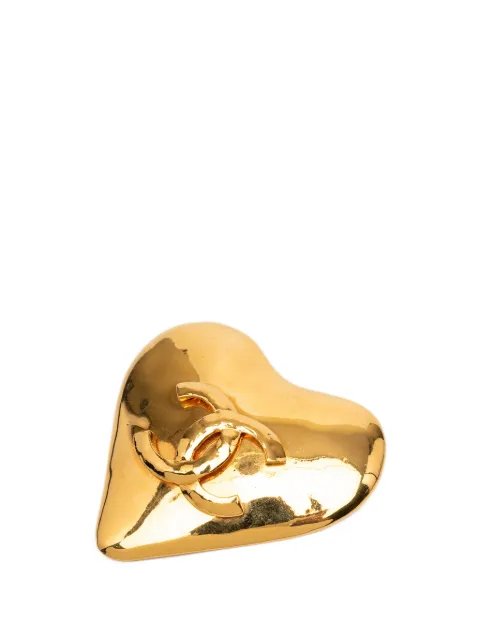 CHANEL Pre-Owned 1993 CC Gold Plated Heart Brooch costume brooch Gold TMWHFWKNBF33PB6A
