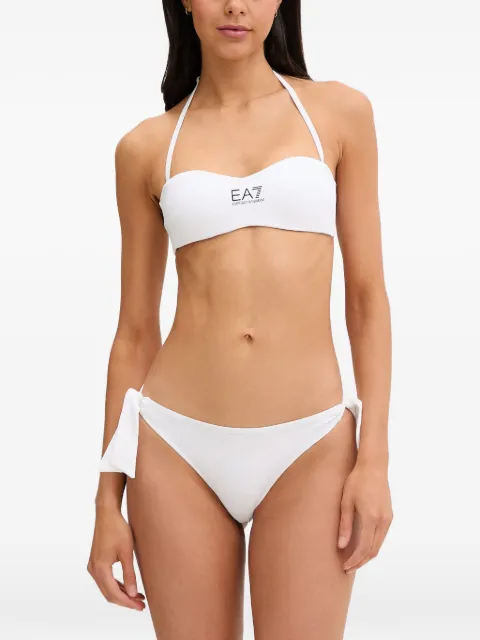 Ea7 Emporio Armani logo-print bandeau bikini White 7W000319AF20663