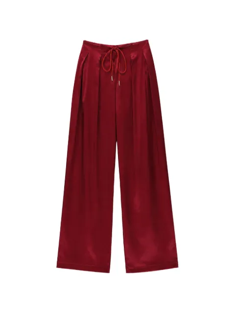 Danamé satin-finish drawstring palazzo pants Red 325FW3701A
