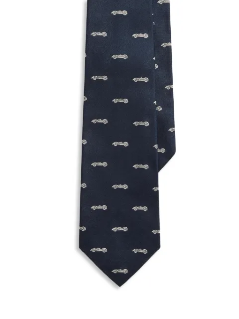 Ralph Lauren Purple Label automobile-patterned tie Blue 791P17436