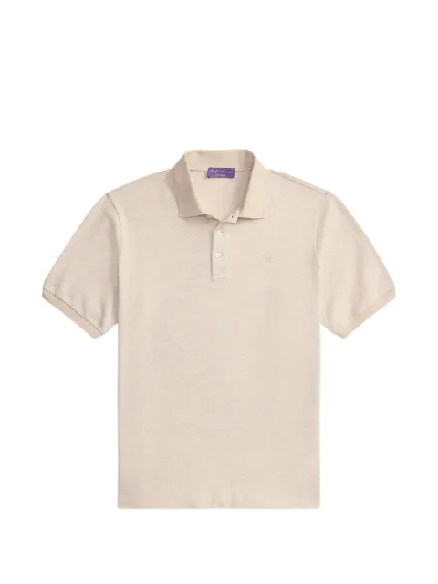 Ralph Lauren Purple Label logo-embroidered piqué polo shirt Neutrals 790877021