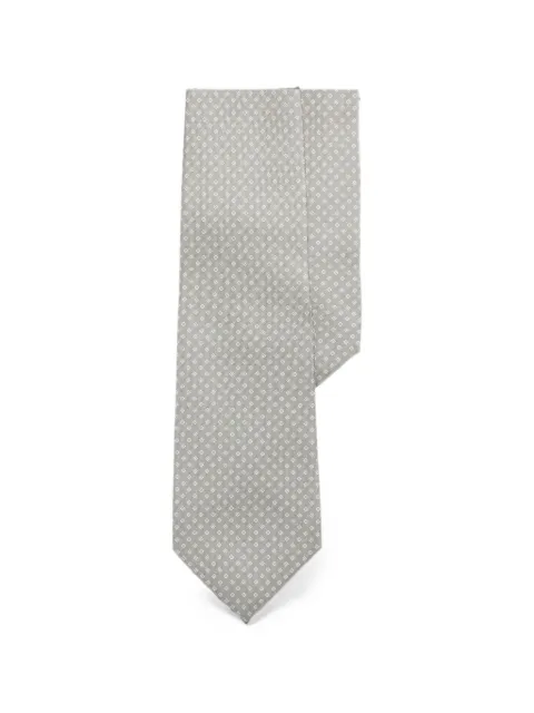 Ralph Lauren Purple Label diamond-patterned silk tie Grey 791P17413