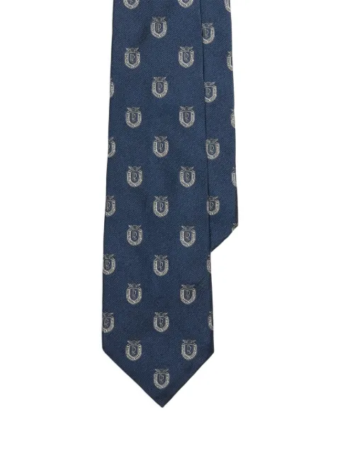 Ralph Lauren Purple Label crest-motif silk tie Blue 791P17438