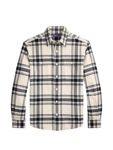 Ralph Lauren Purple Label check-pattern Cooper shirt Neutrals 790P24885