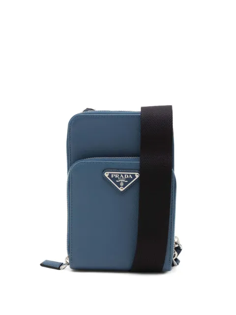 Prada Pre-Owned 2013-2026 Saffiano Smartphone Case crossbody bag Blue V4DV7HOJEGS8D7P6