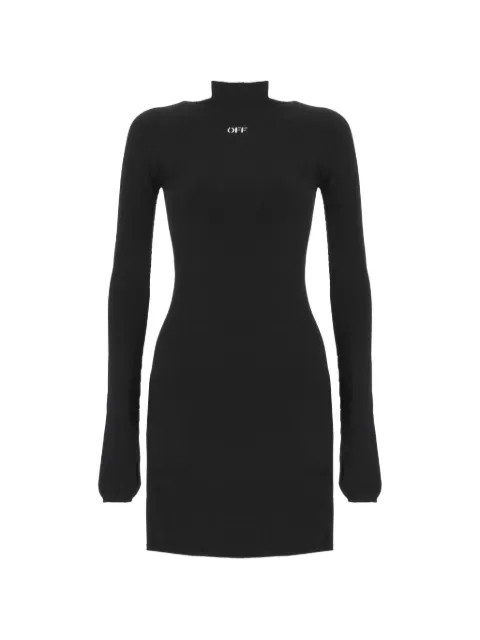 Off-White logo-print mini dress Black OWHI096C99KNI0021001