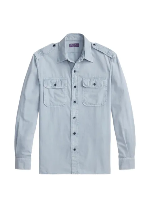 Ralph Lauren Purple Label garment-dyed twill shirt Blue 790P17396003