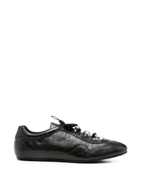 Cecilie Bahnsen Blaise crinkle-leather sneakers Black 226FTW30006