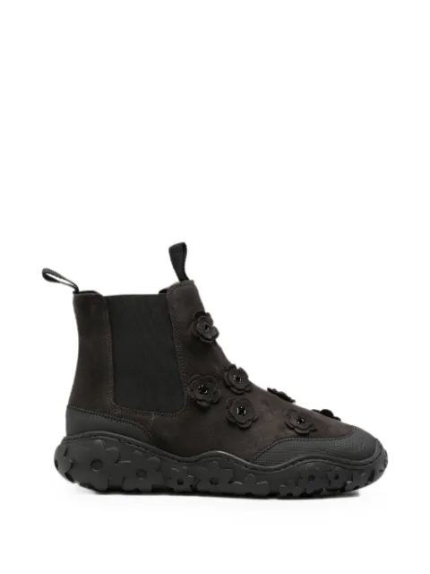 Cecilie Bahnsen floral-appliqué suede ankle boots Brown 226FTW30009