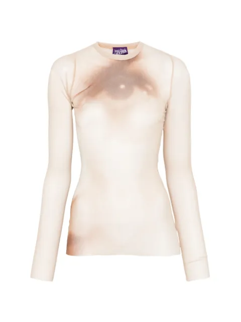 Jean Paul Gaultier crew neck long-sleeve top Neutrals 2604WTO561M032P